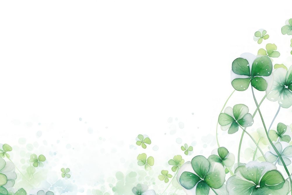 PNG Lucky clover frame watercolor backgrounds pattern plant.
