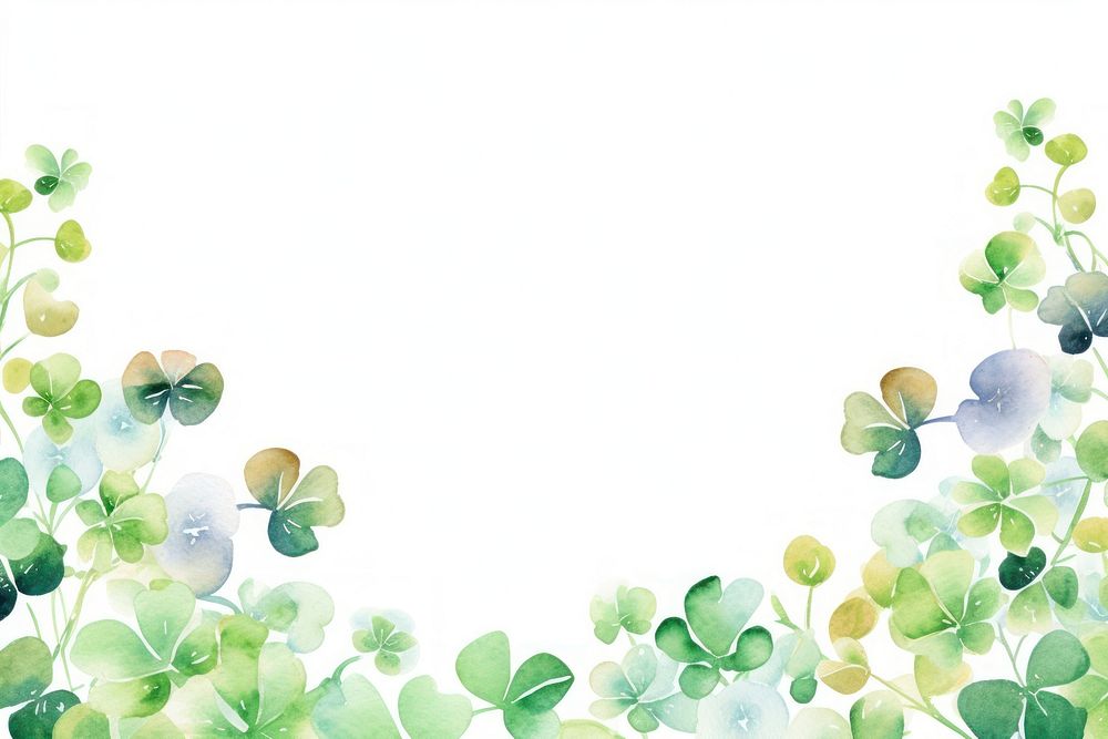 PNG Lucky clover frame watercolor backgrounds pattern nature.