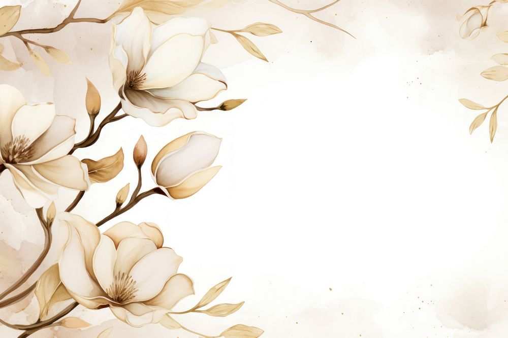 Magnolia frame watercolor background backgrounds painting pattern.