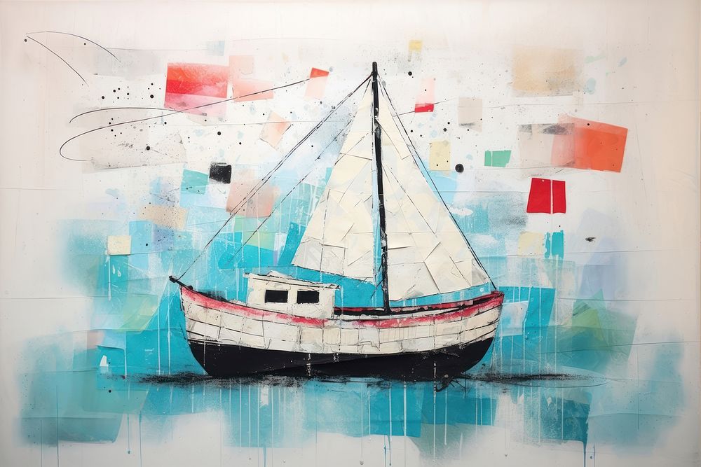 Boat boat art painting.