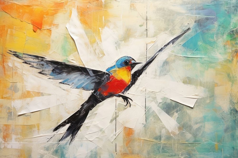 Bird flying bird art painting.