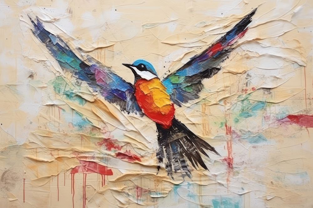 Bird flying bird art painting.
