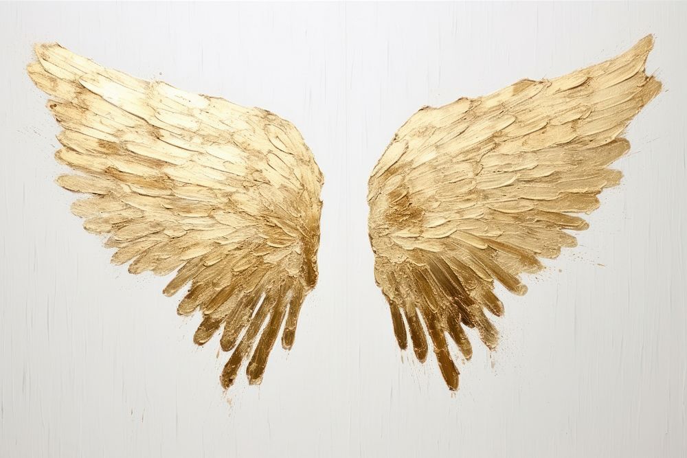 Golden wings gold wood art.