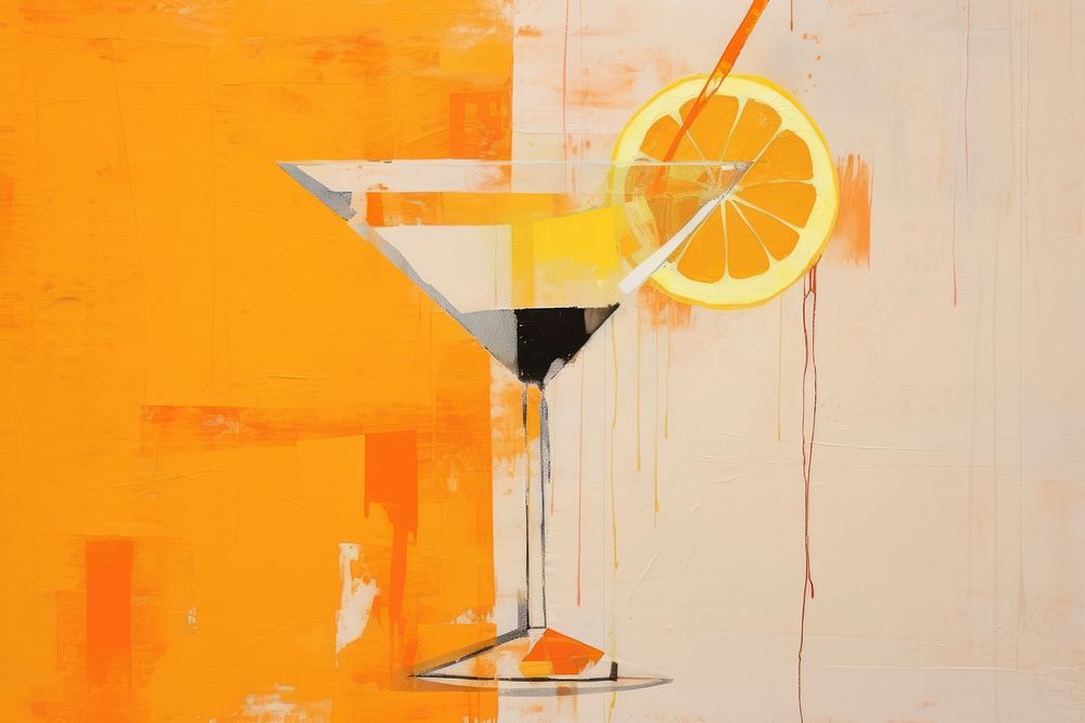 Glass of sidecar orange cocktail martini drink glass.