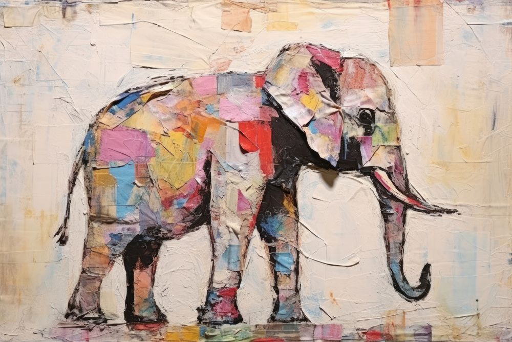 Elephant art wildlife painting.
