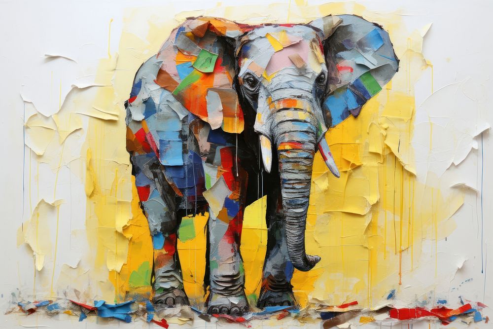 Elephant art painting animal.