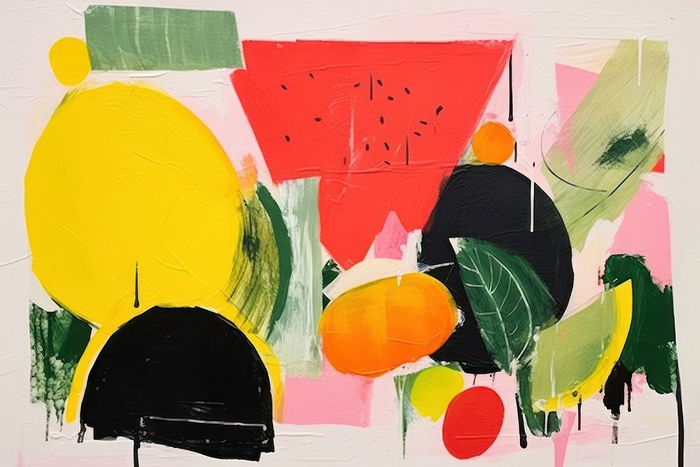 Fresh vegetables and fruits art abstract painting.