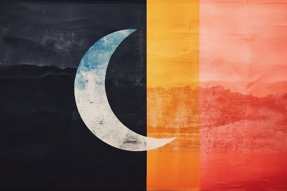 Moon moon art flag.