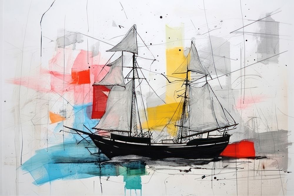 Ship art sailboat painting.