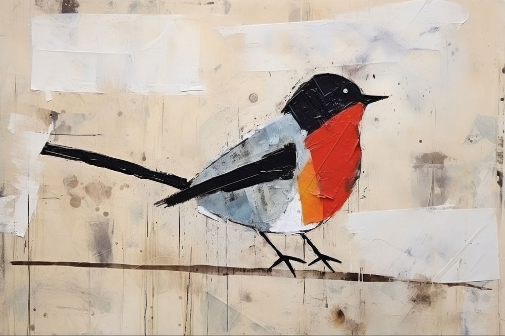 Steel Bird bird art painting.