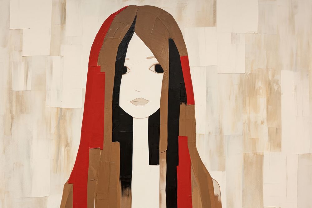 Woman with long hair art painting representation.