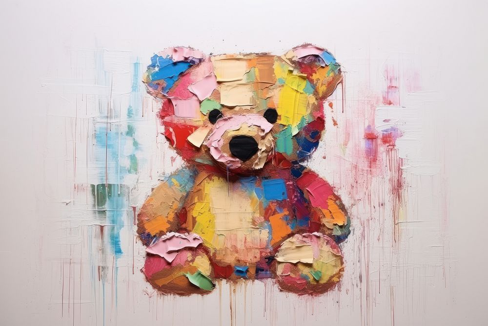 Teddy bear art text representation.