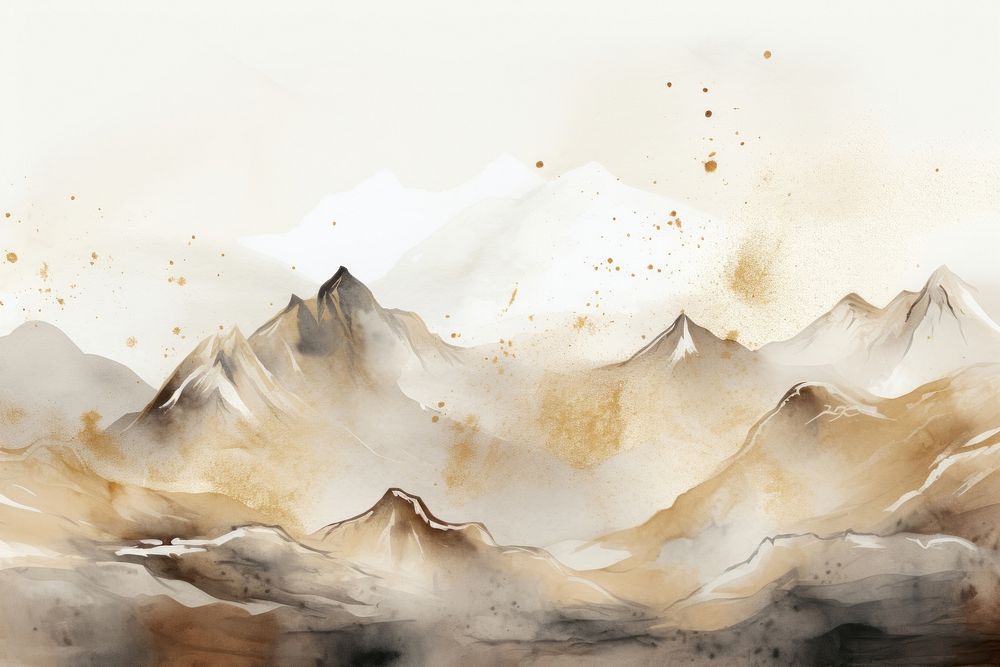 Snow mountain watercolor background painting backgrounds outdoors.