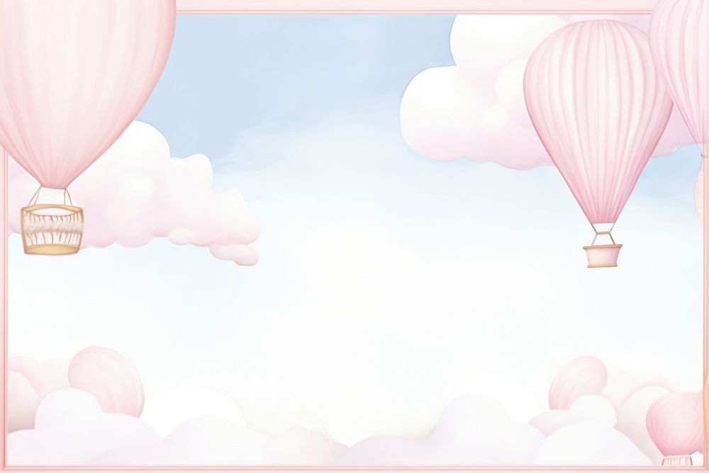Painting of balloon border backgrounds pink transportation.