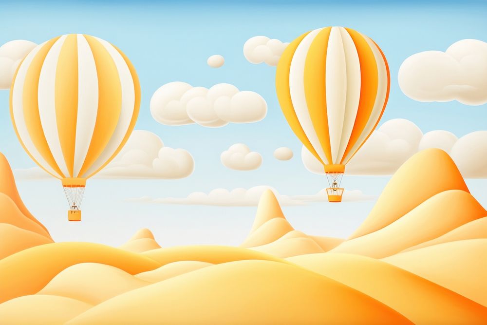 Painting of balloon border backgrounds aircraft vehicle.