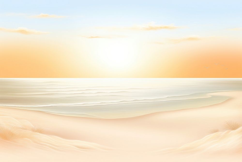 Painting of beach border backgrounds landscape sunlight.