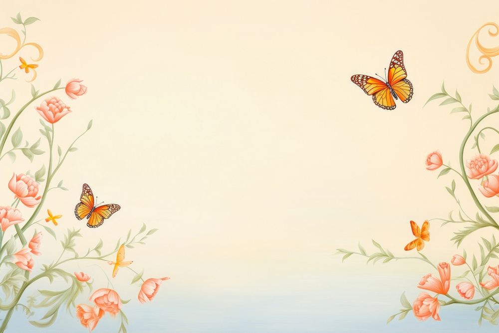 Painting of butterfly border backgrounds pattern insect.