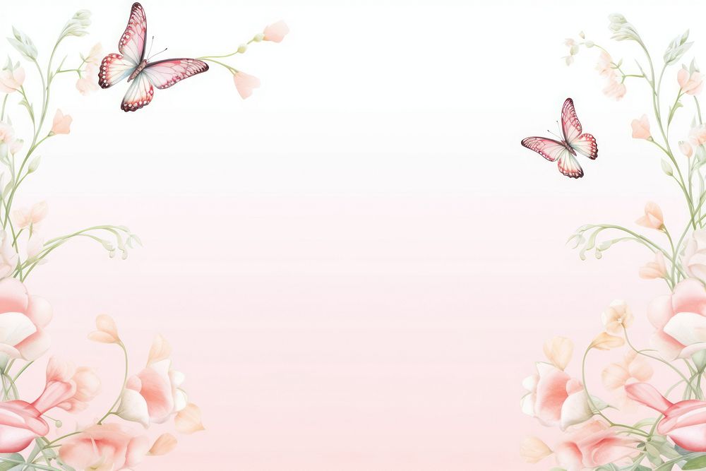Painting of butterfly border backgrounds pattern pink.