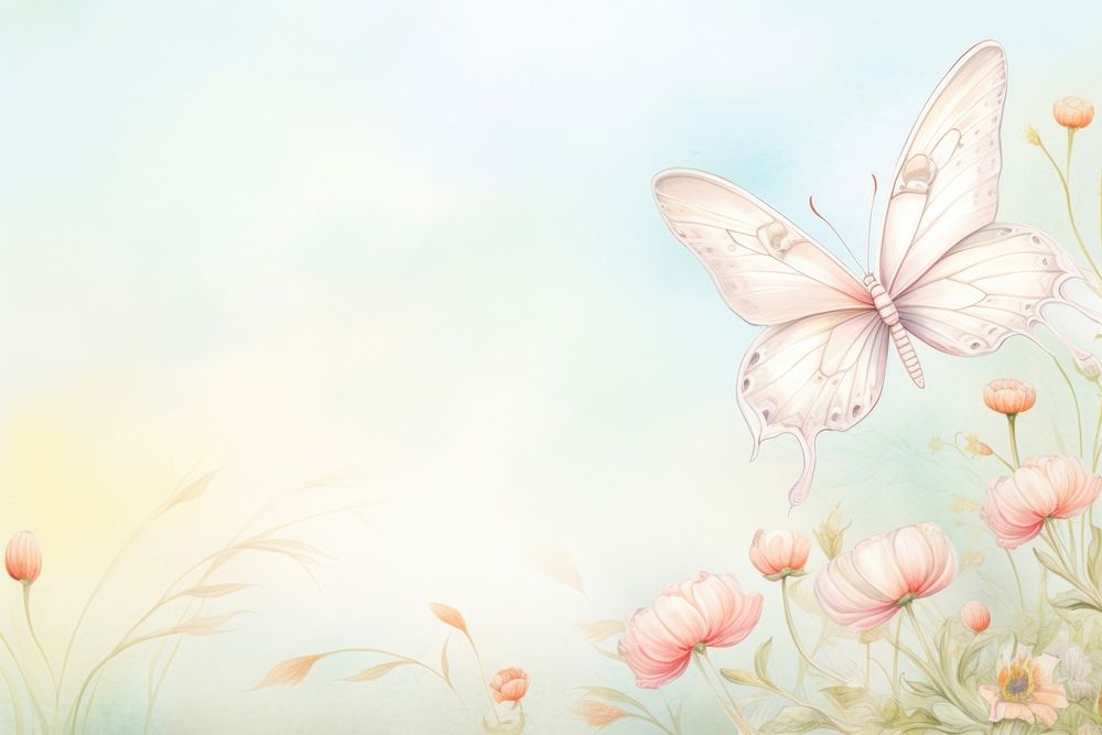 Painting of butterfly closeup border backgrounds outdoors pattern.