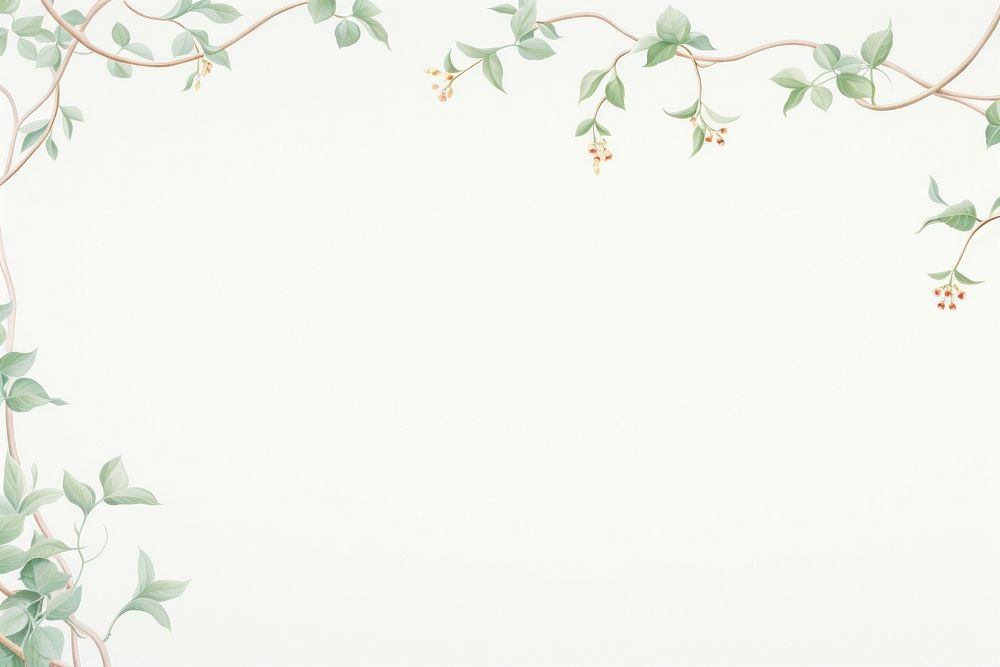 Painting of green vine border backgrounds pattern plant.