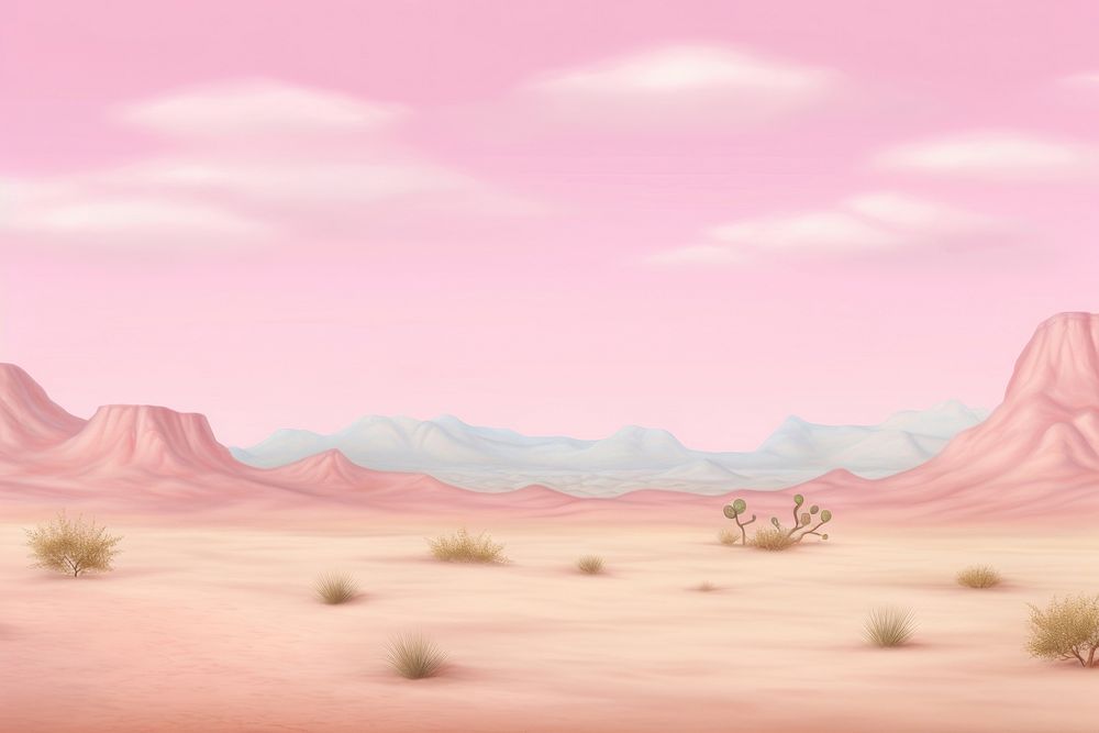 Painting of desert border outdoors nature pink.