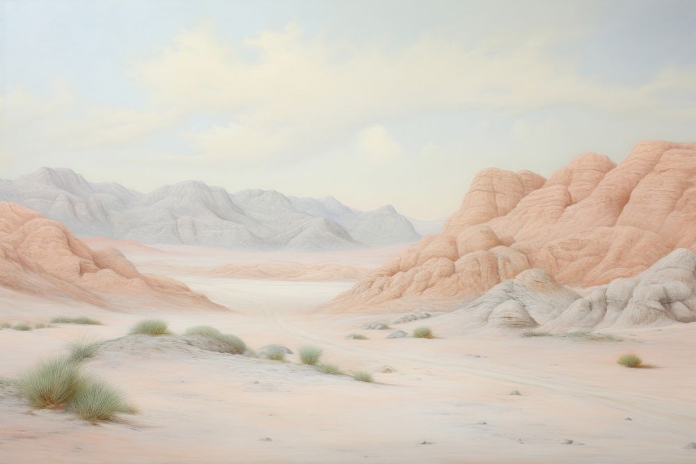 Painting of desert border backgrounds landscape outdoors.