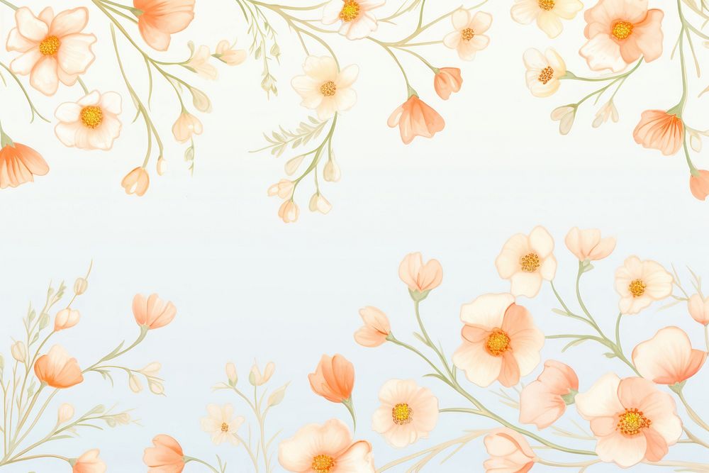 Painting of flowers border backgrounds pattern plant.