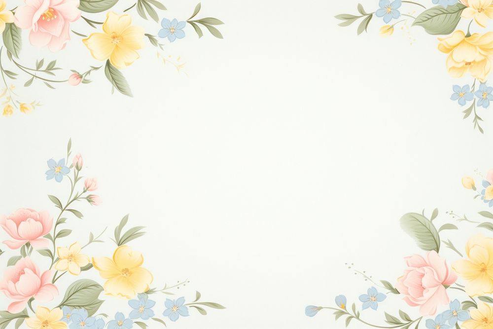 Painting of flowers border backgrounds pattern yellow.