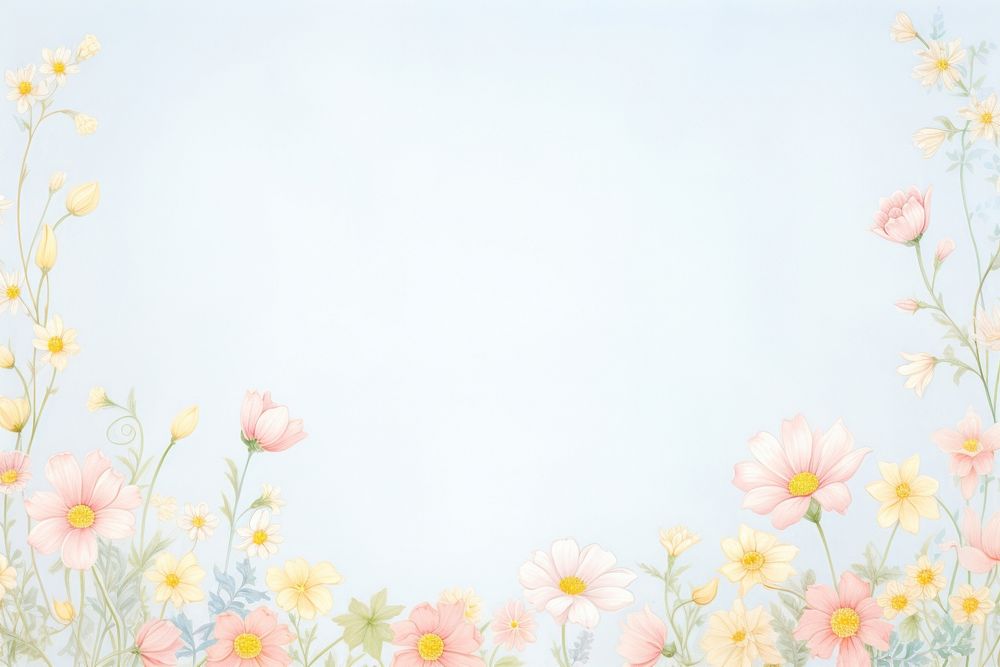 Painting of flowers border backgrounds outdoors pattern.