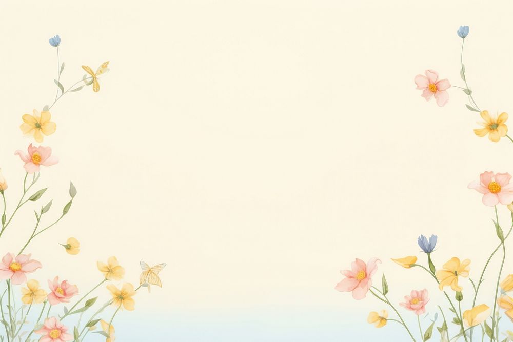 Painting of flowers border backgrounds pattern nature.