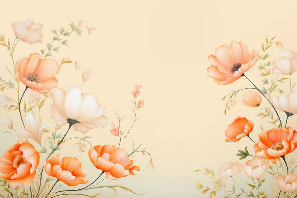 Painting of flowers border backgrounds pattern plant.