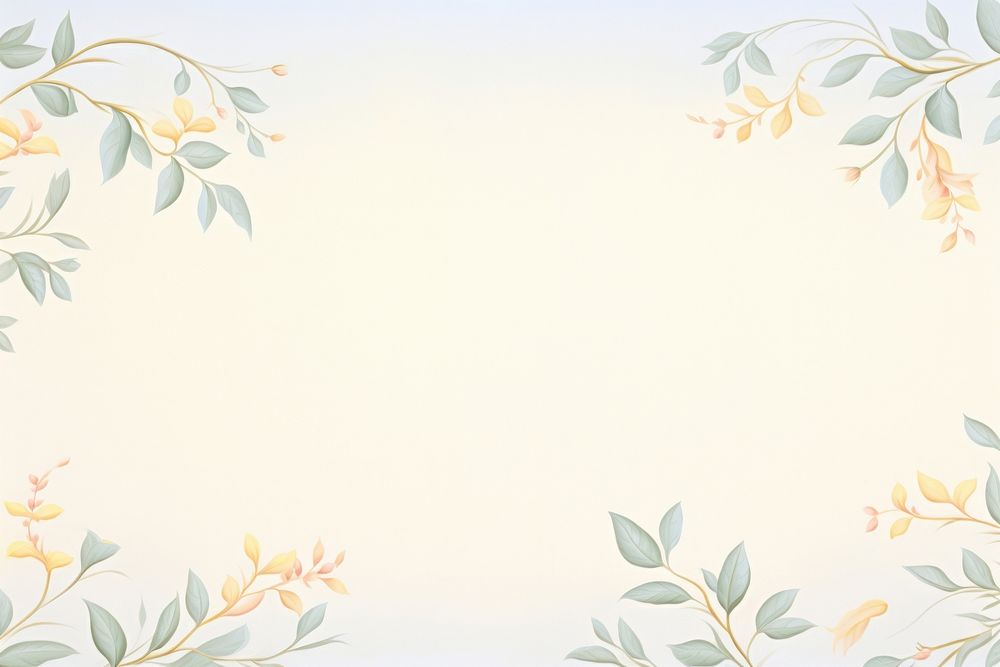 Painting of leaf border backgrounds pattern yellow.