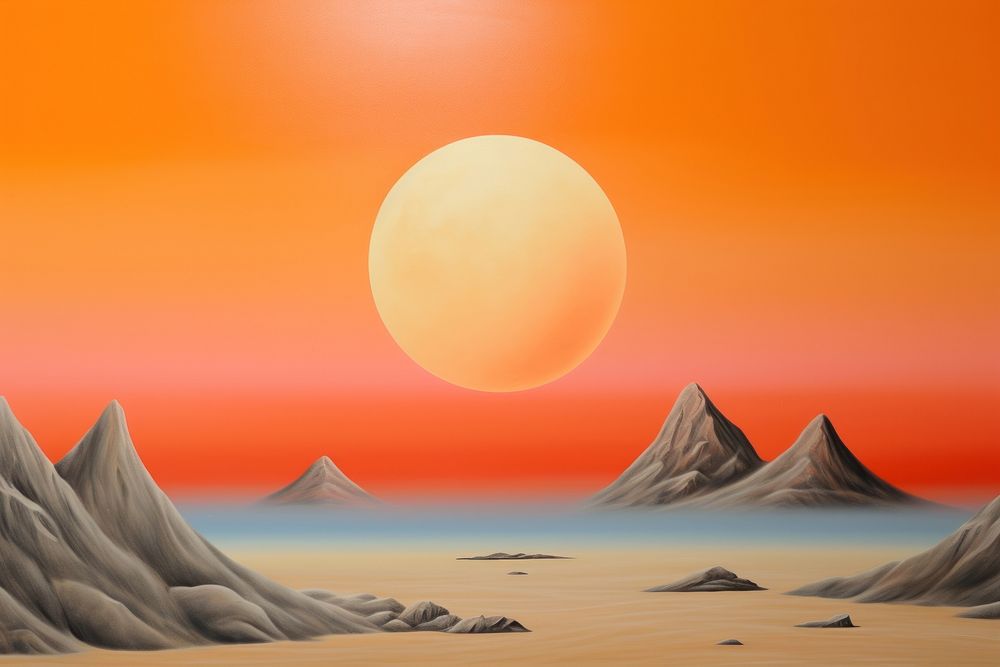 Painting of moon border backgrounds landscape nature.