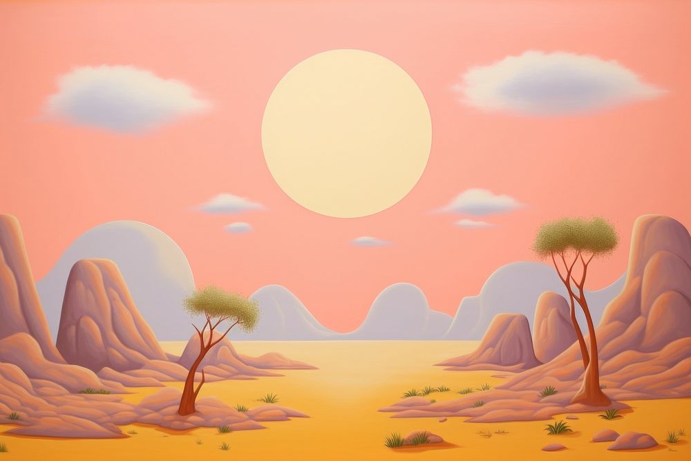 Painting of moon border backgrounds landscape outdoors.