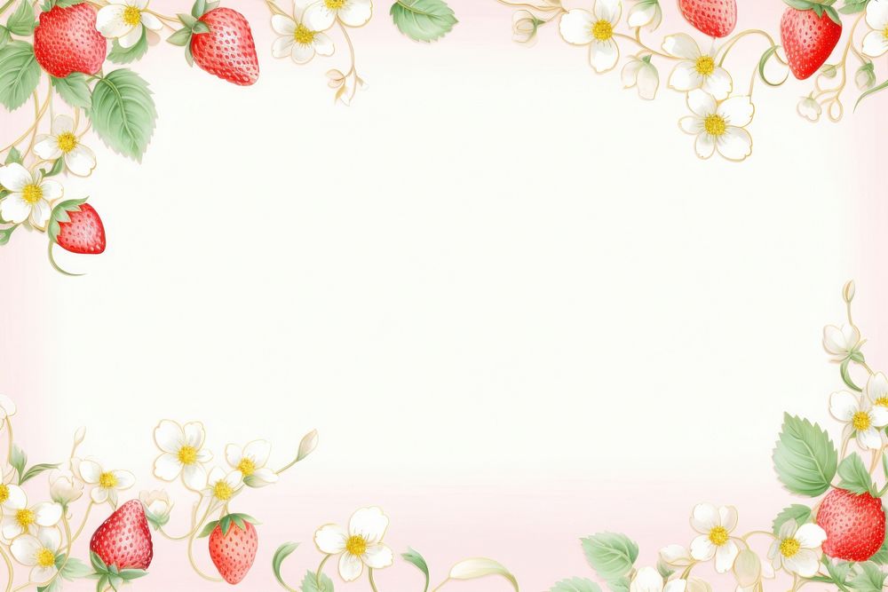 Painting of strawberry border backgrounds pattern fruit.