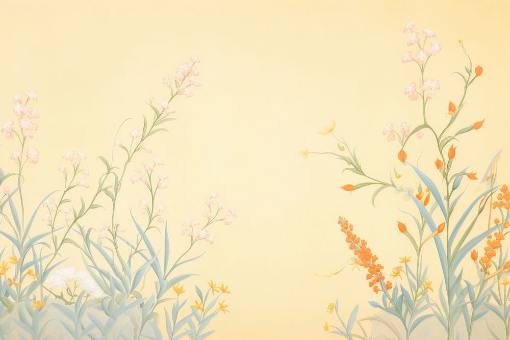 Painting of plant border backgrounds pattern tranquility.