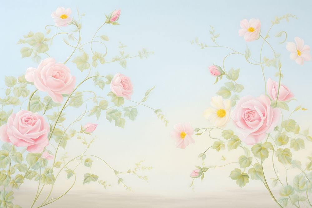 Painting of rose border backgrounds pattern flower.