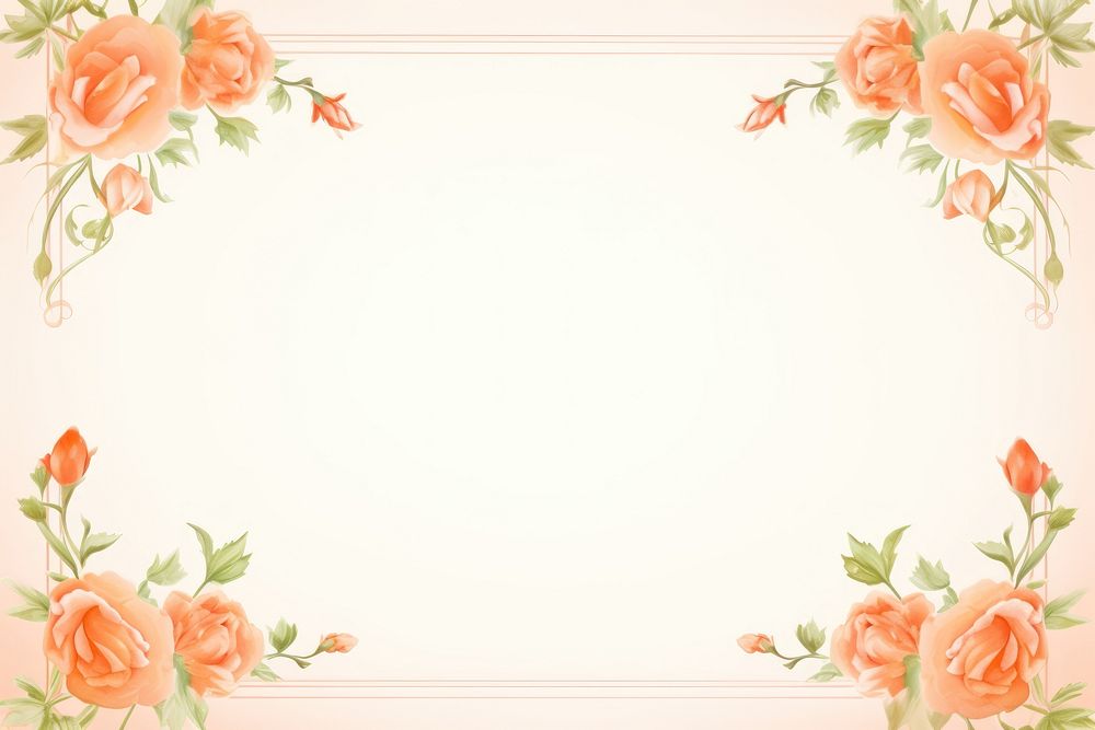 Painting of rose border backgrounds pattern flower.