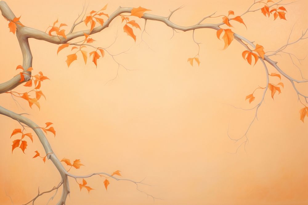 Painting of vine border backgrounds plant tree.