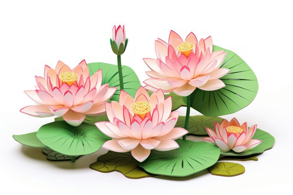3d Paper lotus flower plant lily.