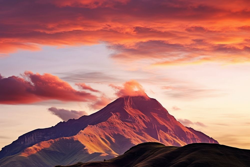 Hill border landscape mountain nature.