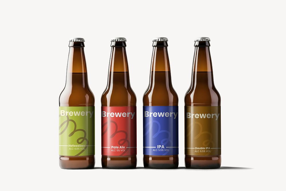 Beer bottle label mockup psd