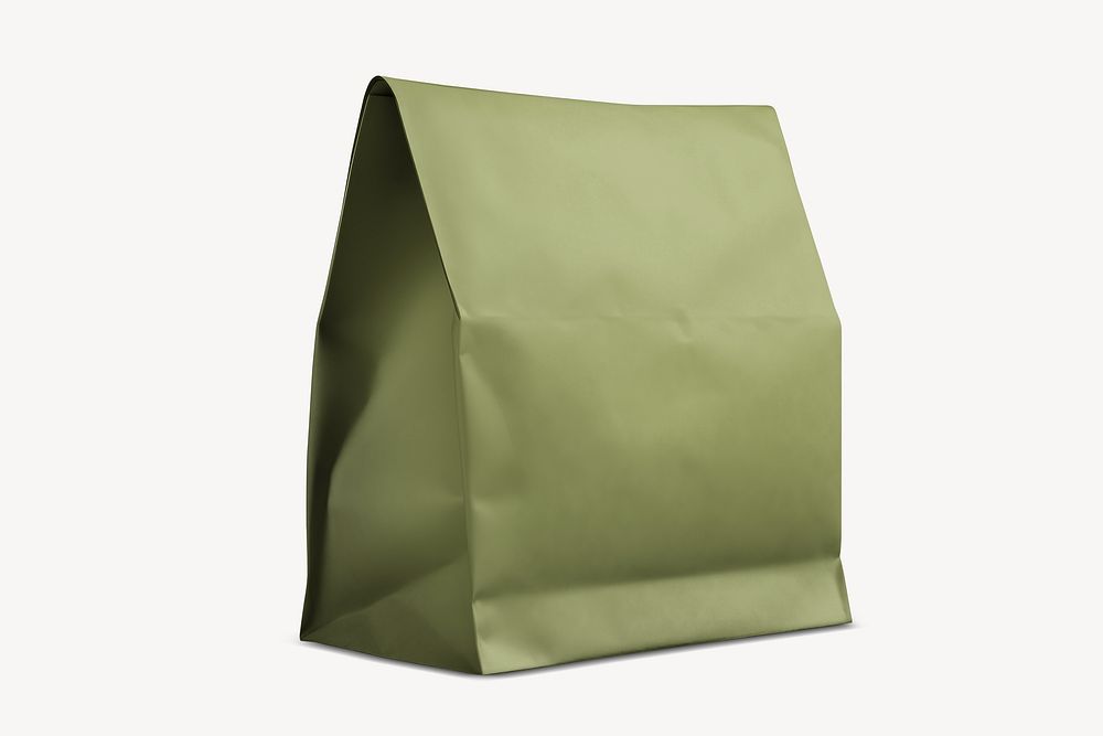 Green snack pouch paper bag