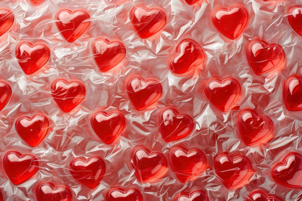 Hearts plastic bubble wrap backgrounds pattern food.