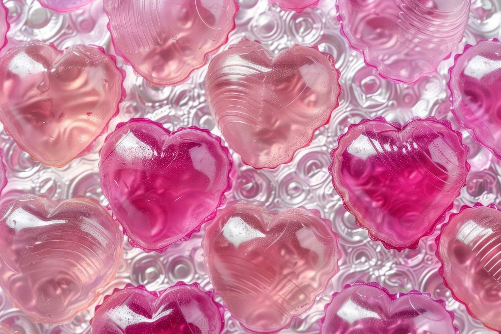 Plastic bubbles hearts backgrounds pattern petal.
