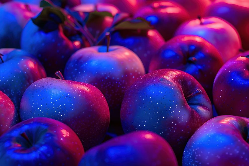 Bioluminescence apples background backgrounds fruit plant.