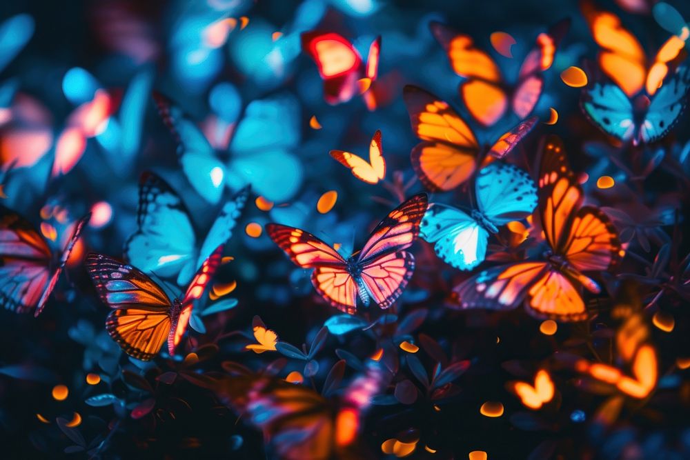 Bioluminescence Butterflies background butterfly outdoors insect.