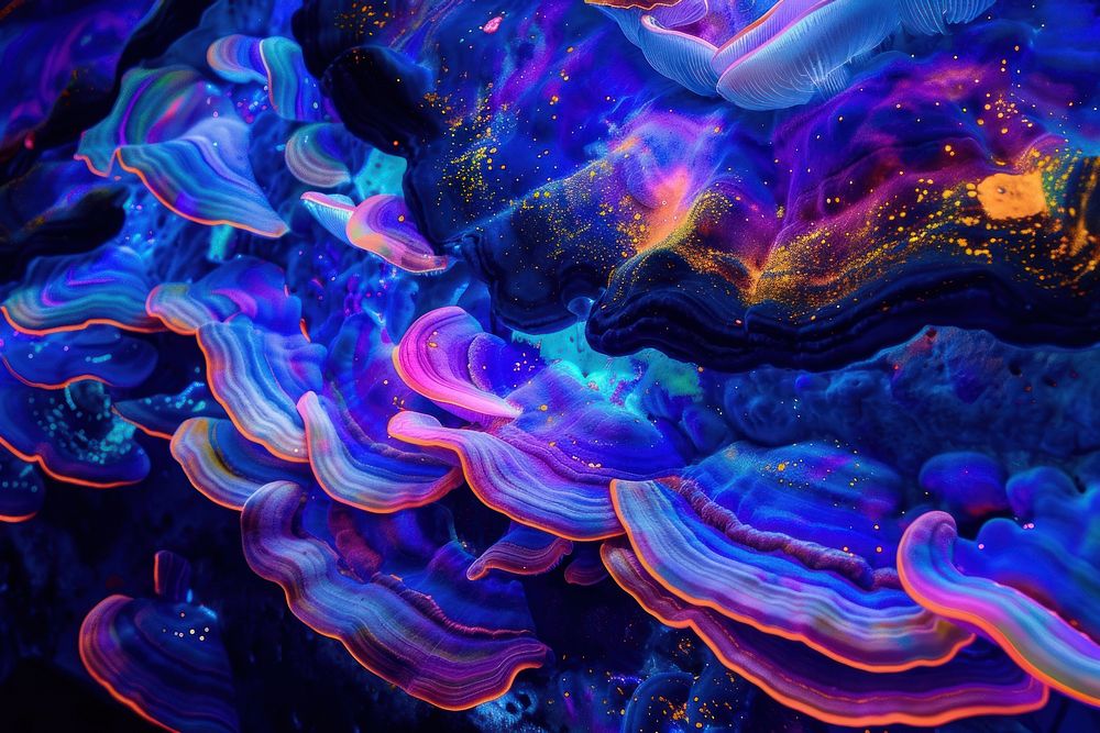 Bioluminescence fungus kingdom background backgrounds pattern purple.