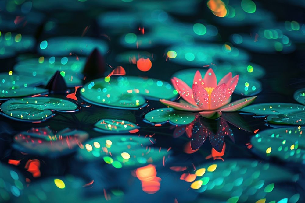 Bioluminescence Lotus background outdoors nature flower.