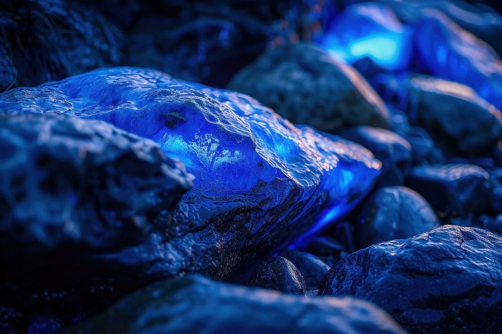 Bioluminescence Rock background blue backgrounds light.